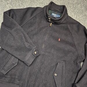 VTG Polo Ralph Lauren Wool Blend Bomber Jacket Plaid Lined Full Zip Mens L Read